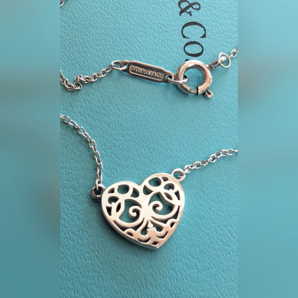 Tiffany & Co. Silver Small Enchant Heart Pendant‎ Necklace